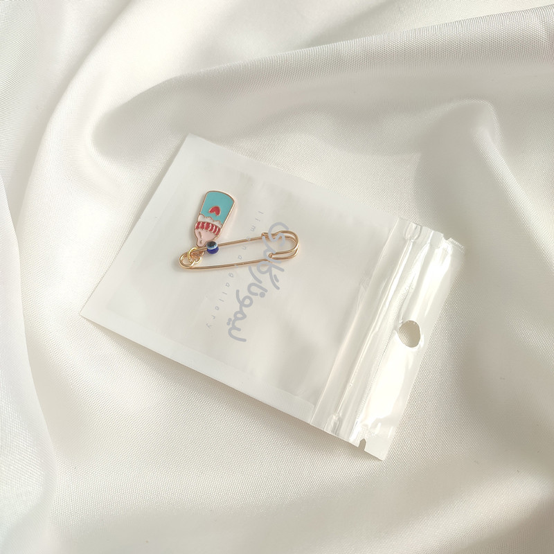 سنجاق سینه دخترانه لیمونار گالری مدل شیشه شیر