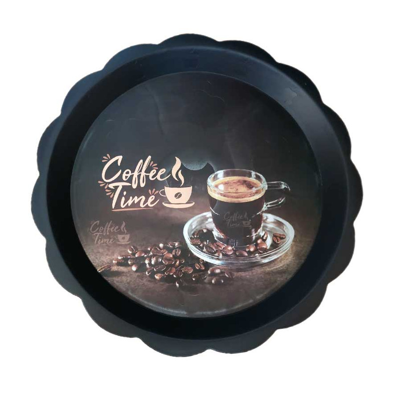 سینی مدل دایره ای طرح کافه