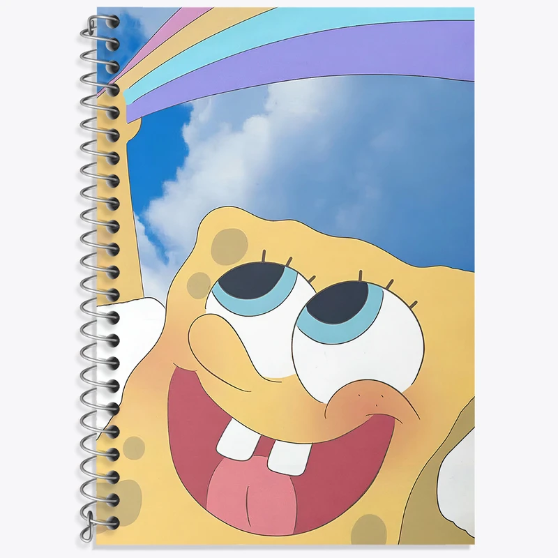 دفتر زبان 50 برگ خندالو مدل سه خط طرح باب اسفنجی کد N3191