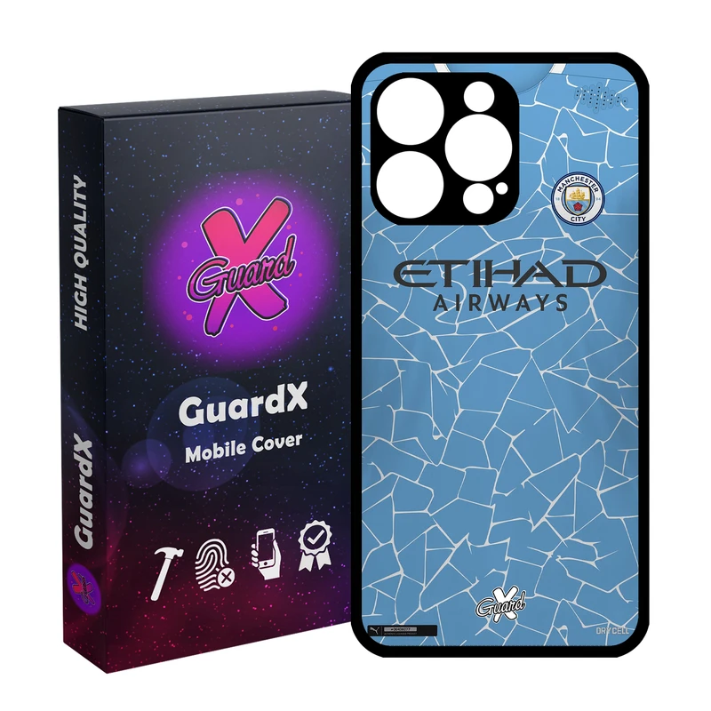 کاور گارد ایکس طرح Manchester City مدل قاب Glass10249 مناسب برای گوشی موبایل اپل iPhone 15 Pro Max