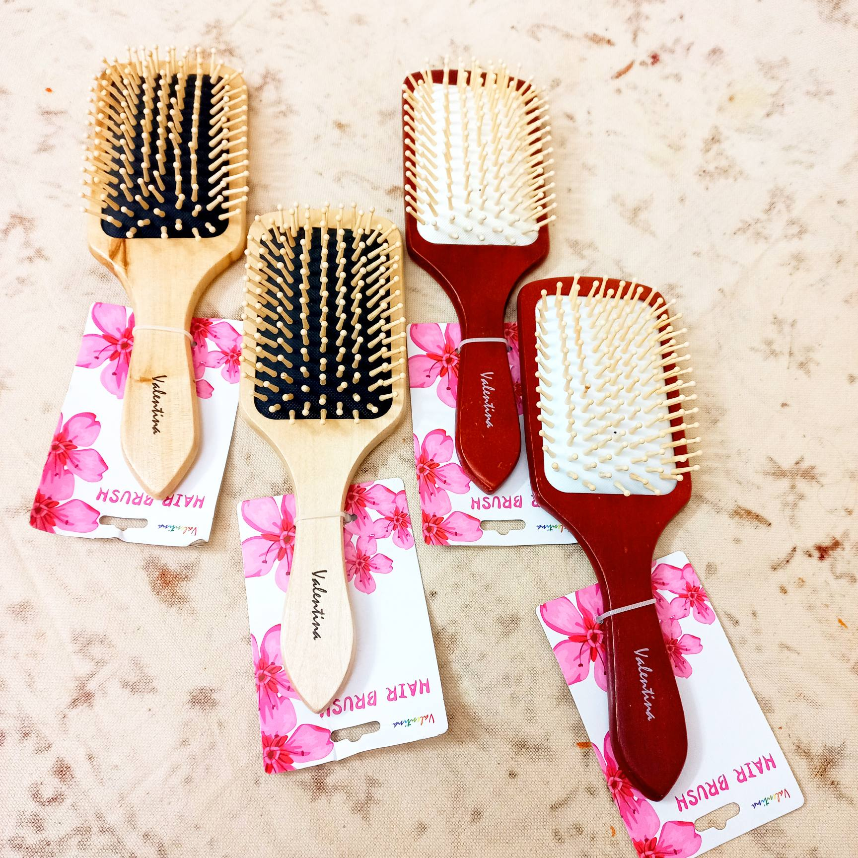 برس مو ولنتینا طرح چوب مدل FP65