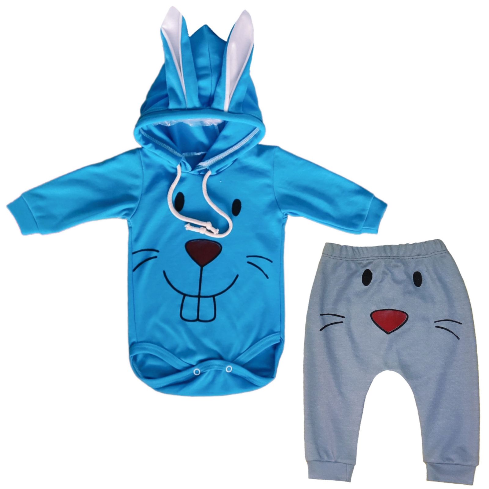 ست بادی و شلوار نوزادی مدل Rabbit کد A01 -  - 10