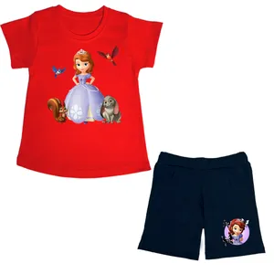 ست تی شرت و شلوارک دخترانه مدل sophia RD