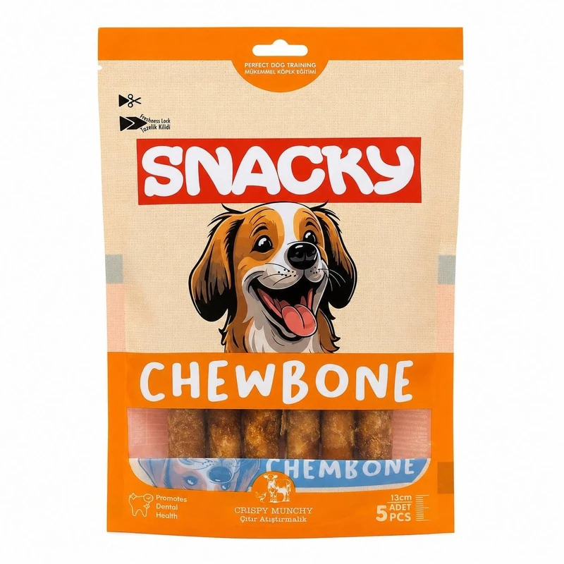 تشویقی سگ اسنکی مدل Chewbone Crispy Munchy طعم مرغ 100 گرم