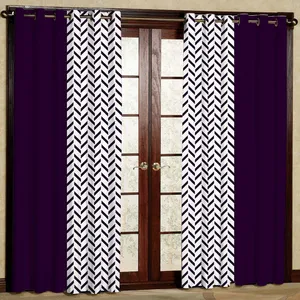  پرده بارمان دکور طرح زیگزاگ مدل هازان پانچی کد 1580ab W سایز 140x280 سانتی متر