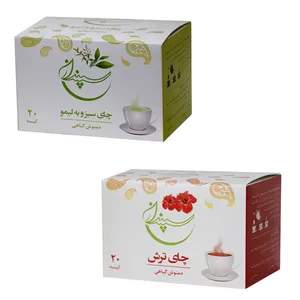 دمنوش کیسه ای چای ترش و چای سبز به لیمو سپندان - بسته 20 عددی