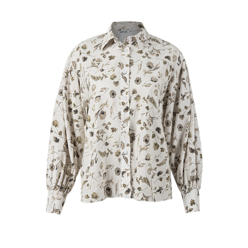 شومیز آستین بلند زنانه سرژه مدل 207368 رنگ کرم