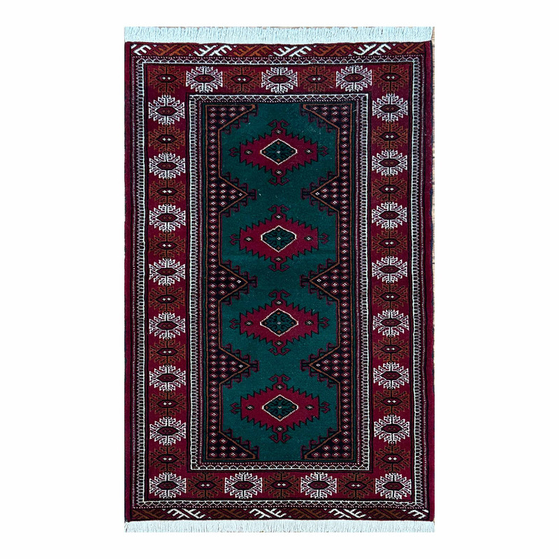 فرش دستبافت یک متری طرح ترکمن 127957