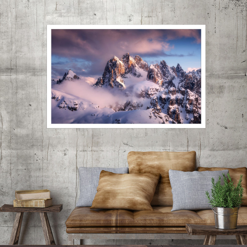 تابلو نوری بکلیت طرح کوهستان برفی  مدل W-MO1476