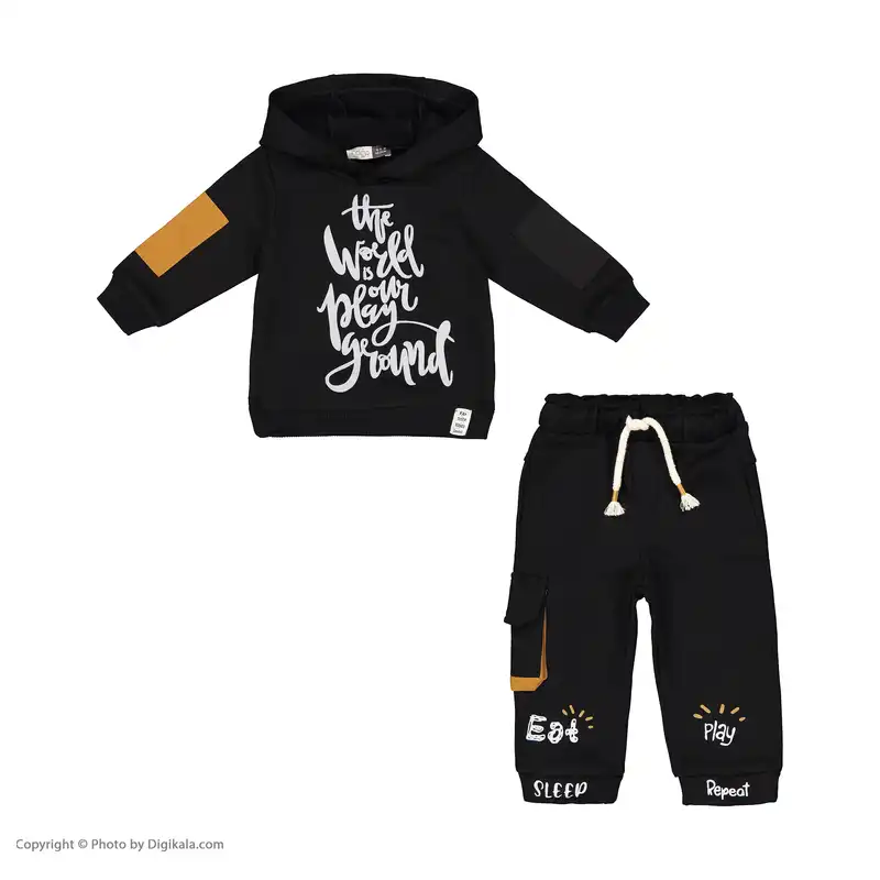 ست سویشرت و شلوار نوزادی پسرانه ایندیگو مدل 2501908-99