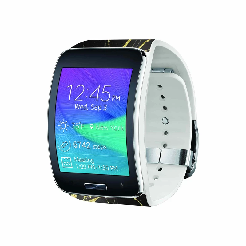 برچسب ماهوت طرح Graphite_Gold_Marble مناسب برای ساعت هوشمند سامسونگ Galaxy Gear S