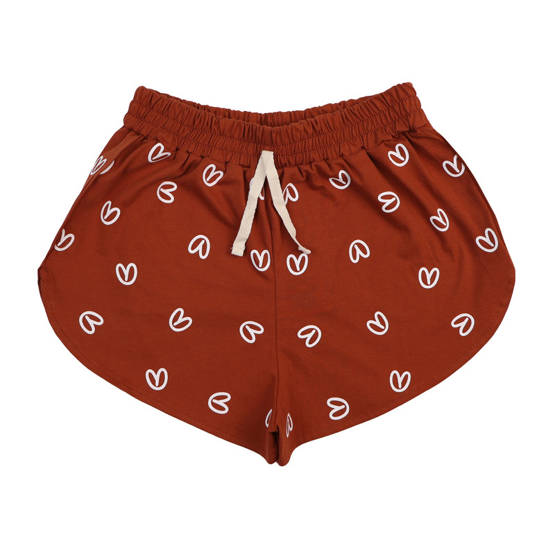 ست تاپ و شلوارک زنانه هلکاپاژ مدل قلب