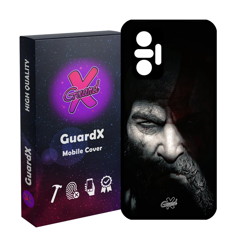 کاور گارد ایکس طرح God of War مدل Glass10418 مناسب برای گوشی موبایل شیائومی Redmi Note 10 Pro/Note 10 Pro Max