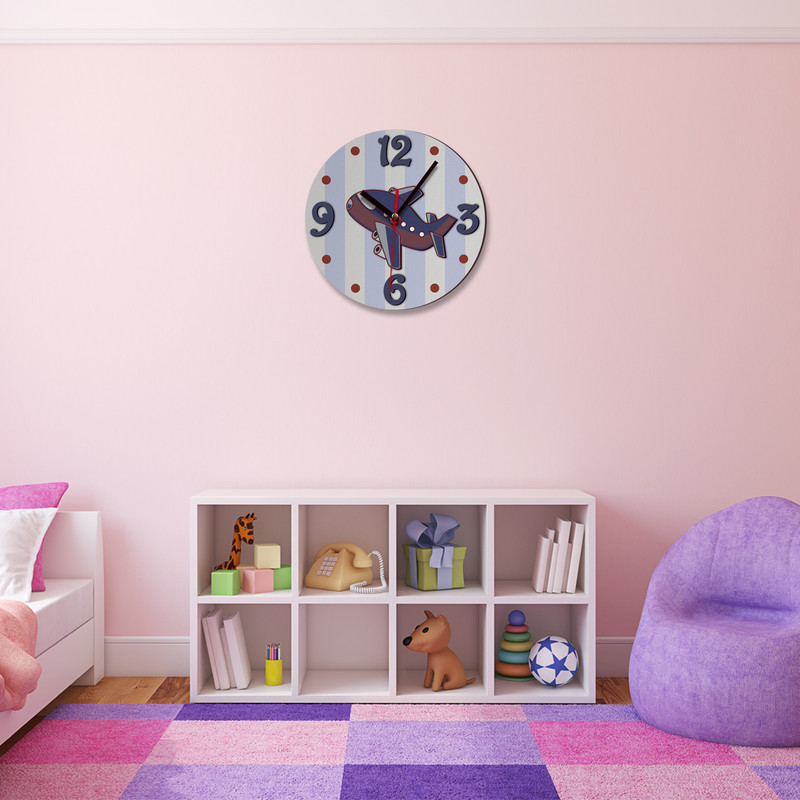 ساعت دیواری کودک باروچین مدل هواپیما کد C110