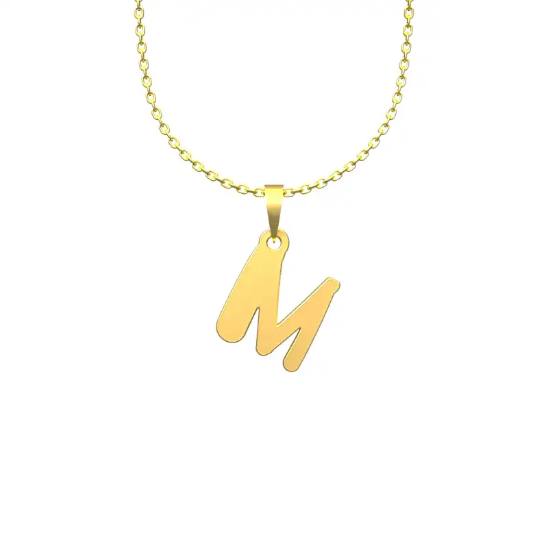 گردنبند طلا 18 عیار زنانه مدوپد مدل حرف M کد H3-1-1403