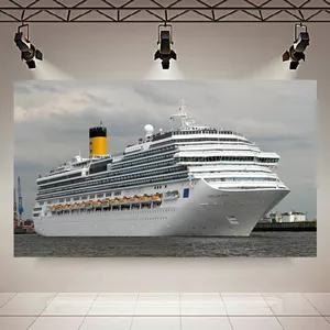 پوستر پارچه ای طرح کشتی تفریحی کروز مدل White Costa Pacifica Cruise کد AR30588