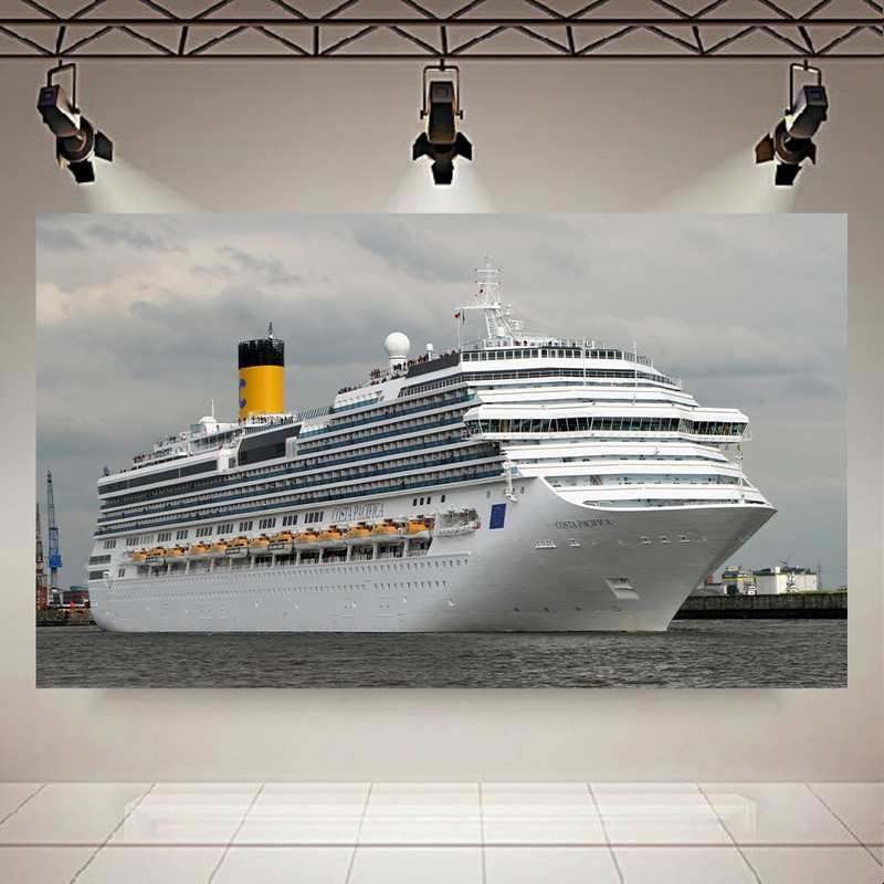 پوستر پارچه ای طرح کشتی تفریحی کروز مدل White Costa Pacifica Cruise کد AR30588