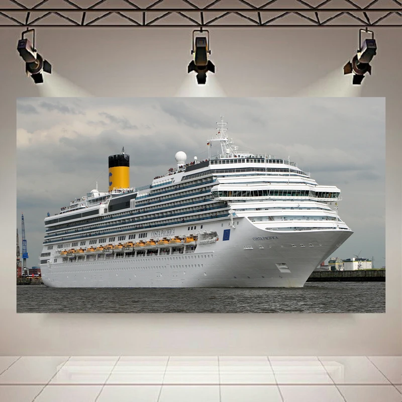 تابلو بوم طرح کشتی تفریحی کروز مدل White Costa Pacifica Cruise کد AR30618