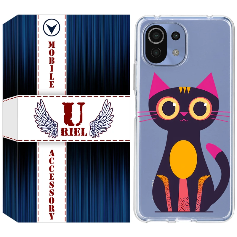 کاور یوریل مدل Clear کد 46 طرح گربه مناسب برای گوشی موبایل شیائومی Mi 11 Lite / 11 Lite 5G NE