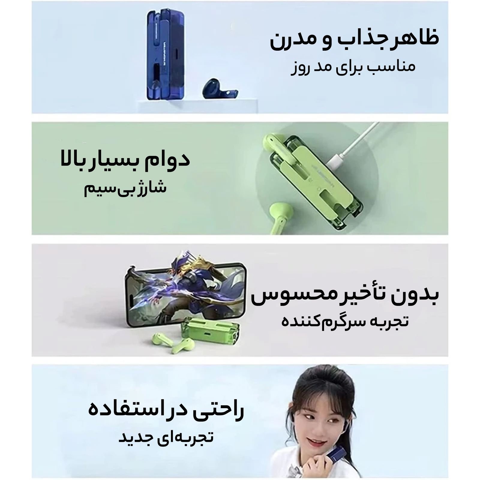 هندزفری بلوتوثی مخصوص بازی مانستر مدل  Enc Airmars XKT08 -  - 13