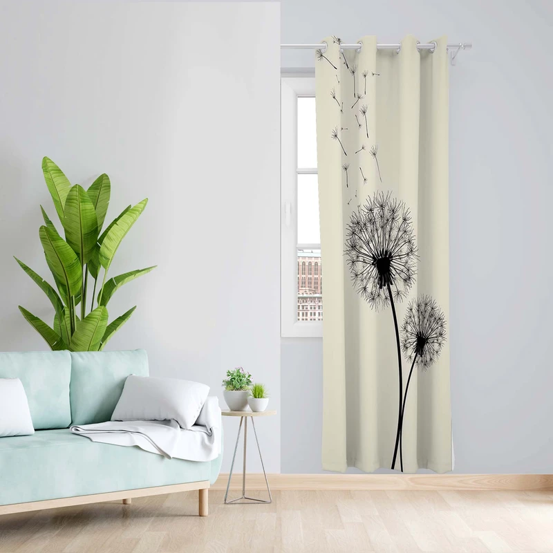 پرده طرح قاصدک مدل مخمل پانچی کد 1748 z سایز 140x200 سانتی متر