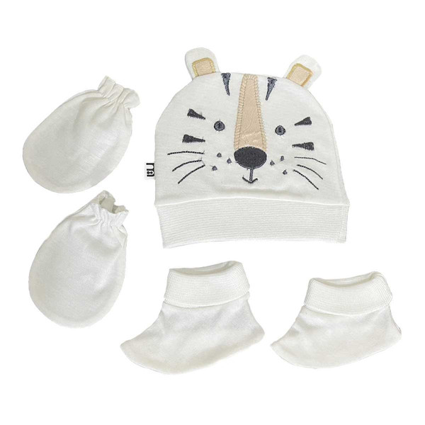 ست کلاه و دستکش و پاپوش نوزادی مادرکر مدل BabyTiger