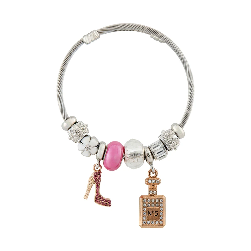 دستبند النگویی زنانه مدل پاندورا طرح کفش کد 2142