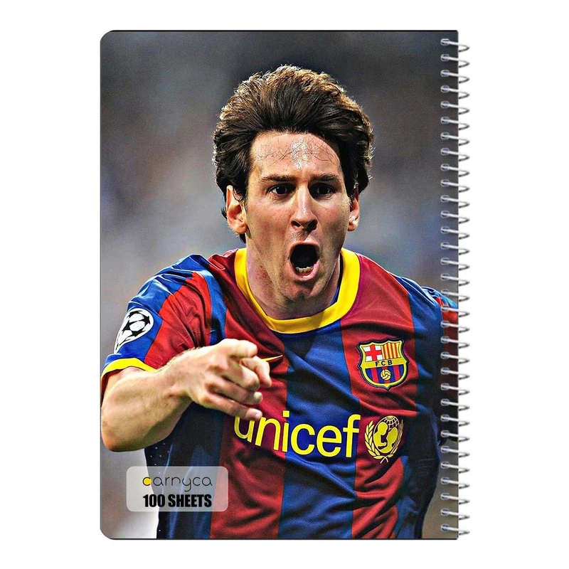 دفتر شطرنجی 100 برگ سیمی کارنیکا طرح مسی Messi کد 45492