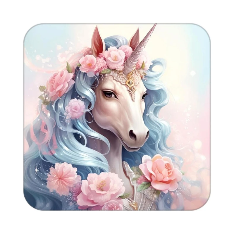 زیر لیوانی کاکتی طرح اسب تک شاخ و یونیکورن مدل mp30994