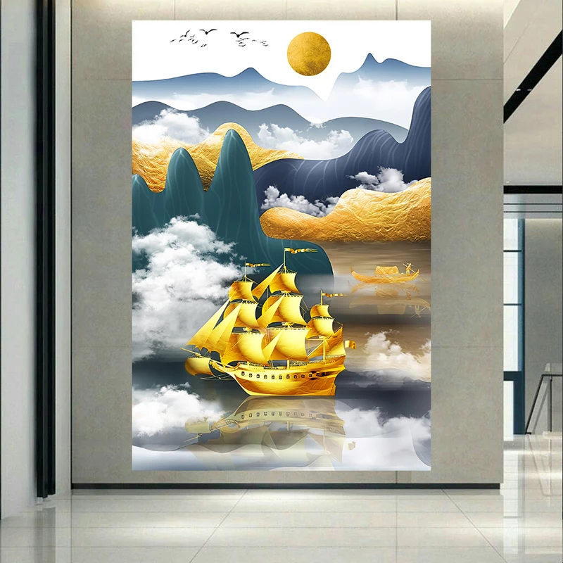  پوستر پارچه ای طرح انتزاعی مدل کشتی کد AR31242