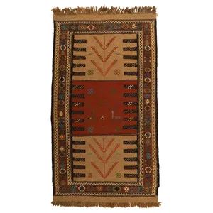 گلیم دستبافت دومتری طرح سفره کردی کد 1404105