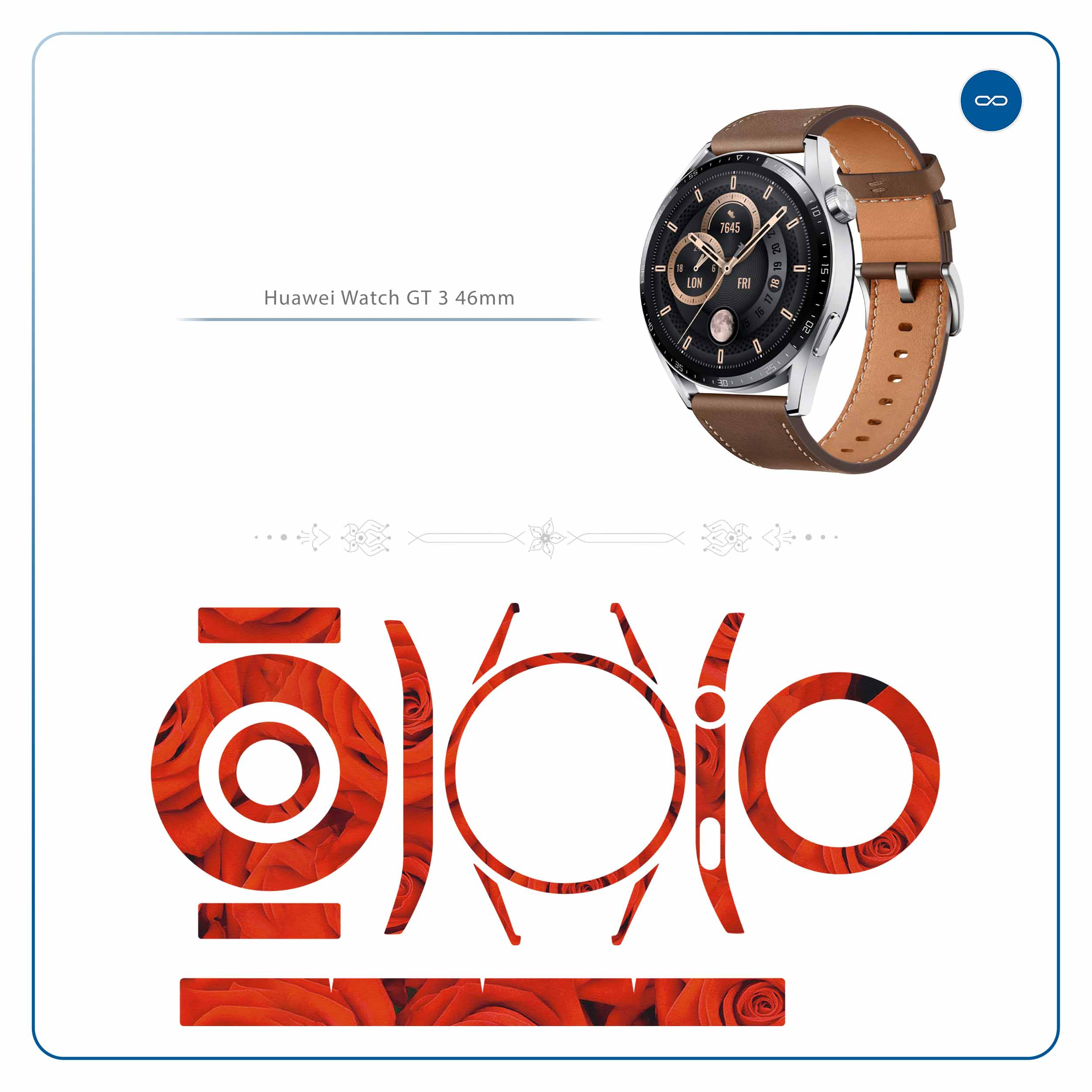 برچسب ماهوت طرح Red-Flower مناسب برای ساعت هوشمند هوآوی Watch GT 3 46mm