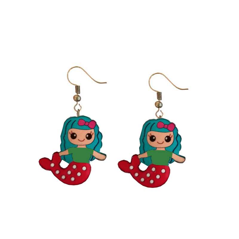 گوشواره دخترانه مدل دختر کد MERMAID-NANUL-852