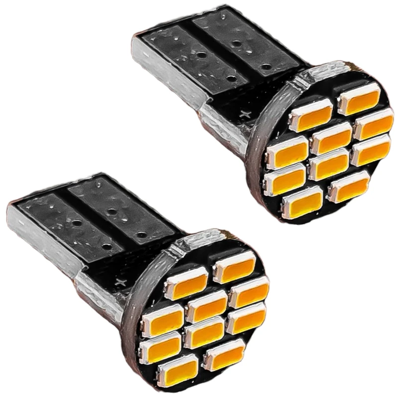 لامپ چراغ کوچک جلو و پلاک عقب و سقف خودرو تک حالته بست یدک مدل ۱۰ تایی کد SMD.Orng پایه تک کنتاکت بسته ۲ عددی