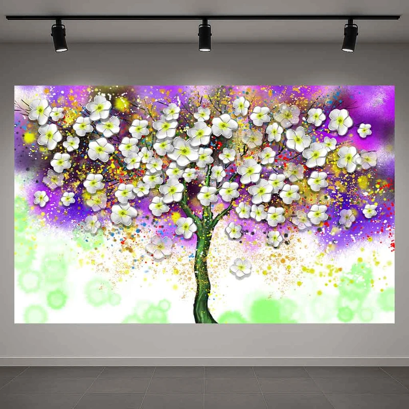 پوستر پارچه ای طرح مخمل  شکوفه مدل رنگارنگ کد AR3061612