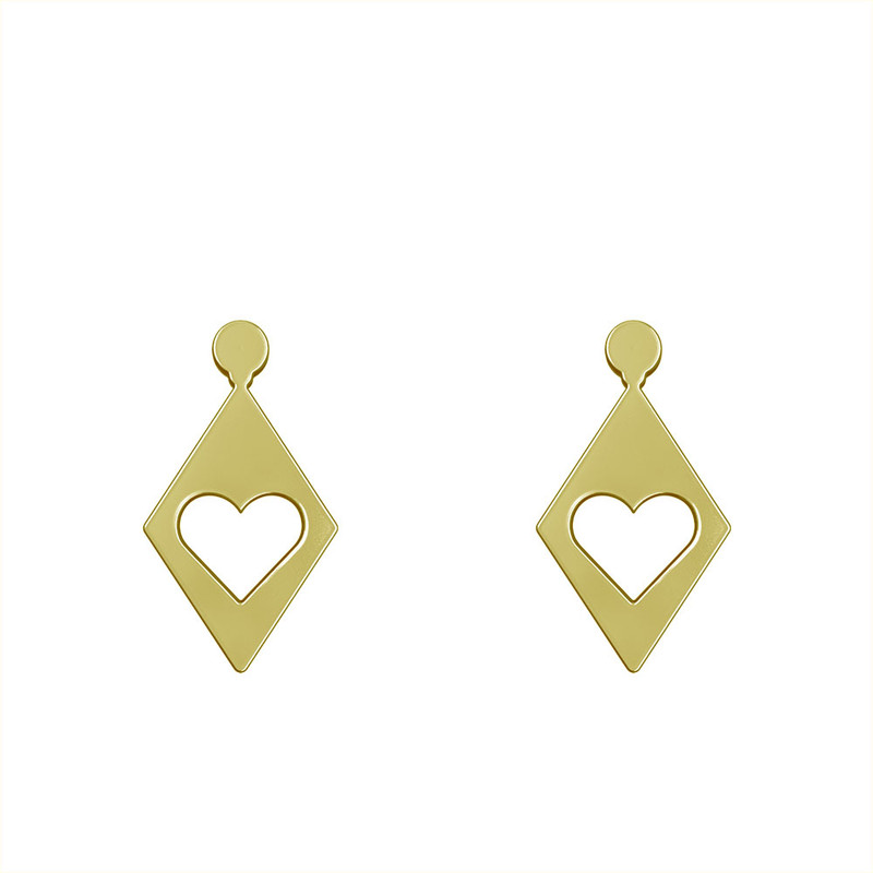 گوشواره طلا 18 عیار زنانه مدوپد مدل قلب کد GA1-11352