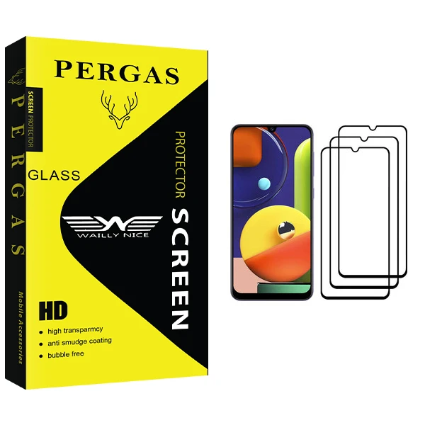 محافظ صفحه نمایش وایلی نایس مدل Pergas Glass مناسب برای گوشی موبایل سامسونگ Galaxy A50s بسته سه عددی
