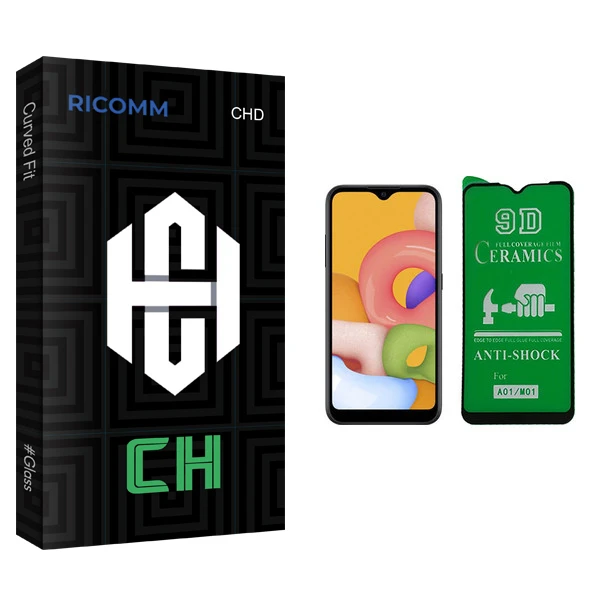 محافظ صفحه نمایش 9D ریکام مدل CH glass مناسب برای گوشی موبایل سامسونگ Galaxy A01 / M01