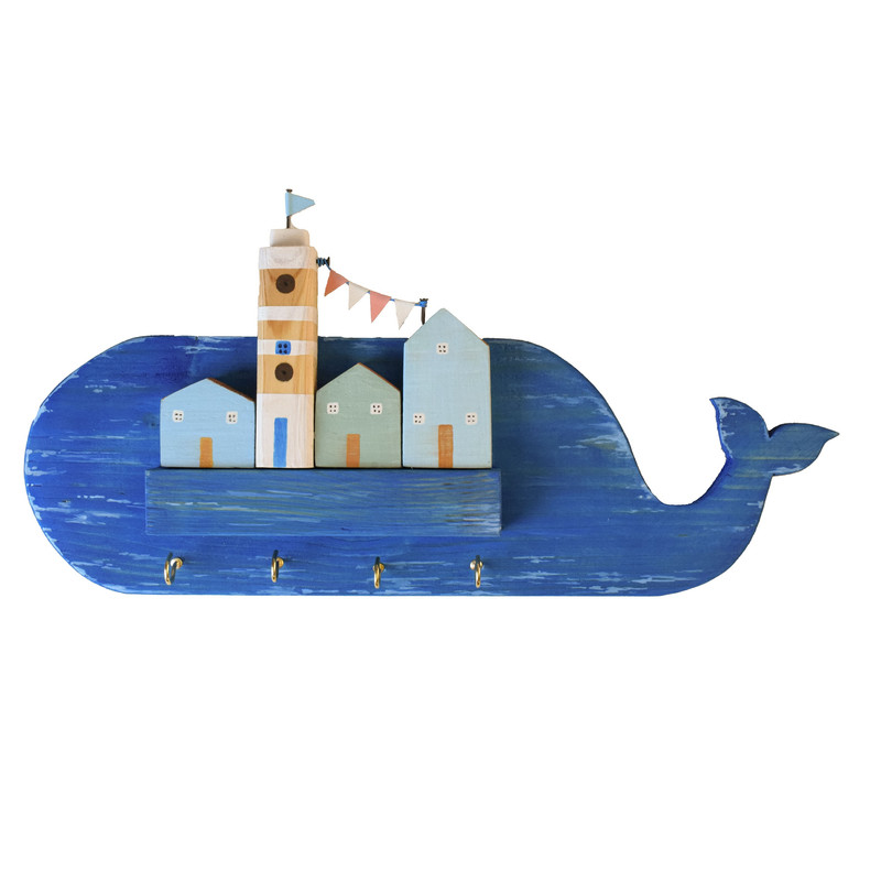 جاکلیدی مدل نهنگ و خانه های بندرگاه