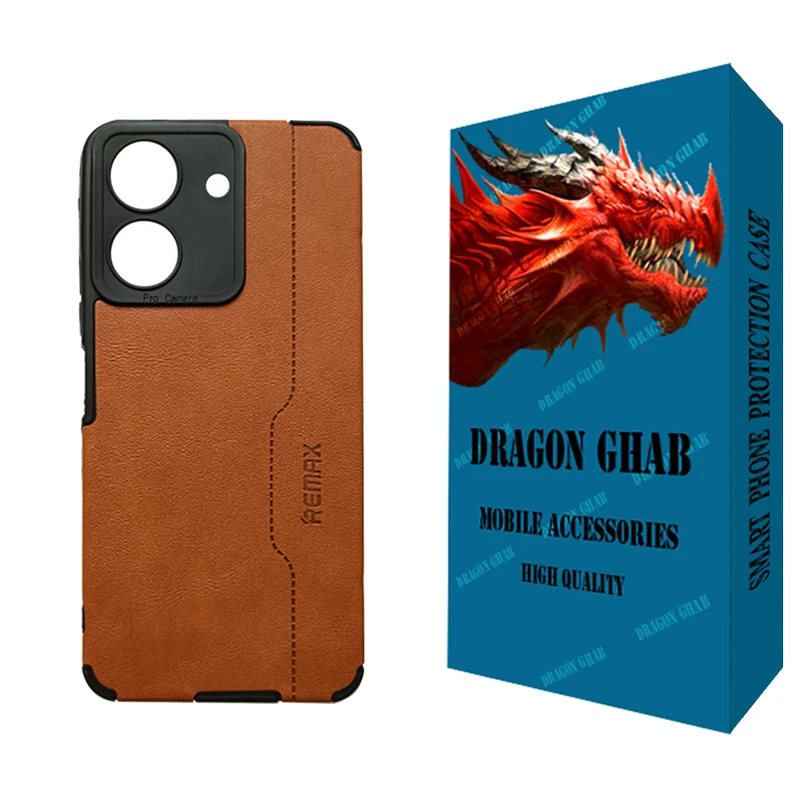 کاور دراگون قاب مدل چرم مناسب برای گوشی موبایل شیائومی Redmi 13C