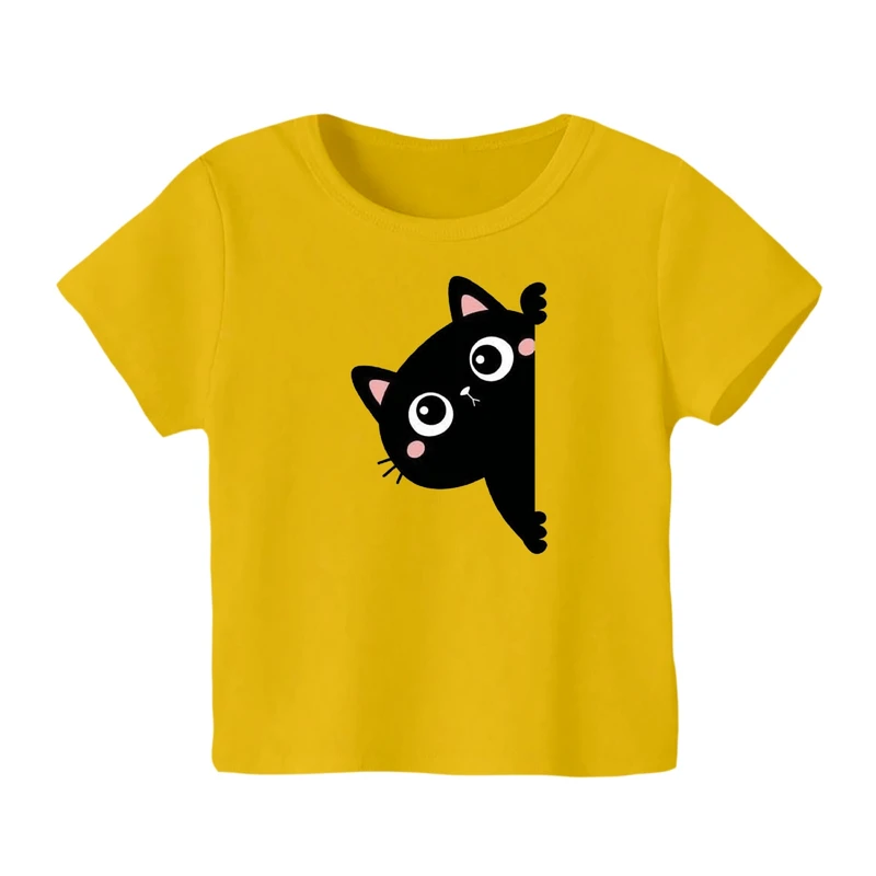 تی شرت آستین کوتاه بچگانه مدل گربه کد ۱۵