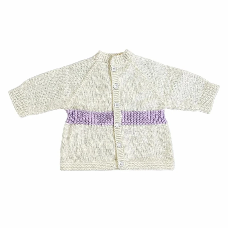 ژاکت نوزادی مدل دست بافت شکوفه یاس