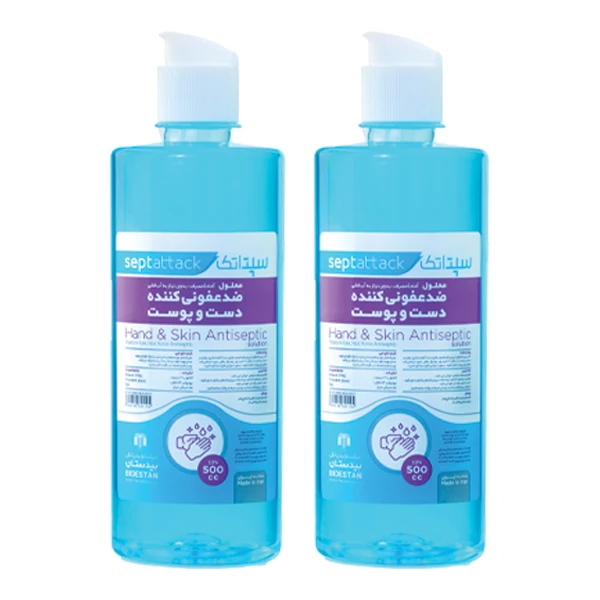 محلول ضدعفونی کننده دست سپتاتک مدل 02 حجم 500 میلی لیتر بسته دو عددی 