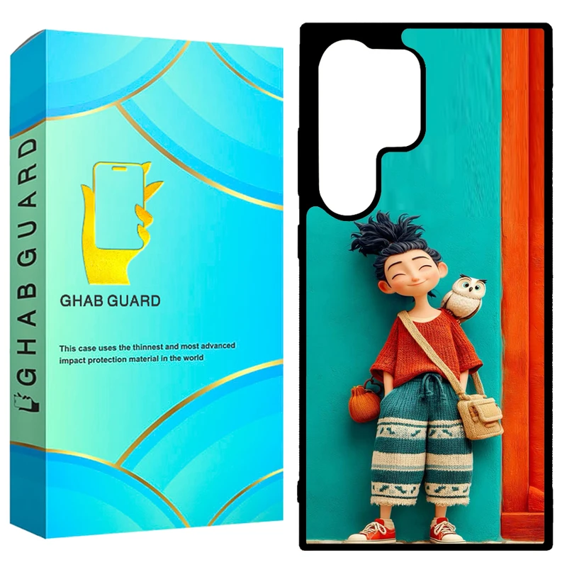 کاور قاب گارد طرح دختر و جغد مدل GCHPD24U مناسب برای گوشی موبایل سامسونگ Galaxy S24 Ultra 5G