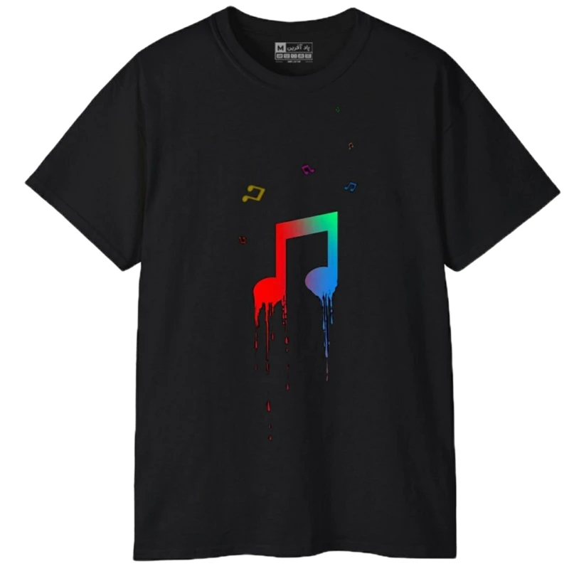تی شرت آستین کوتاه مردانه پاد آفرین مدل موسیقی آهنگ ترانه کد 176