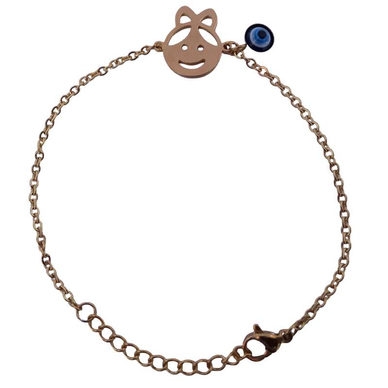 دستبند دخترانه مدل لبخند و چشم نظر دستبند دخترانه مدل لبخند و چشم نظر