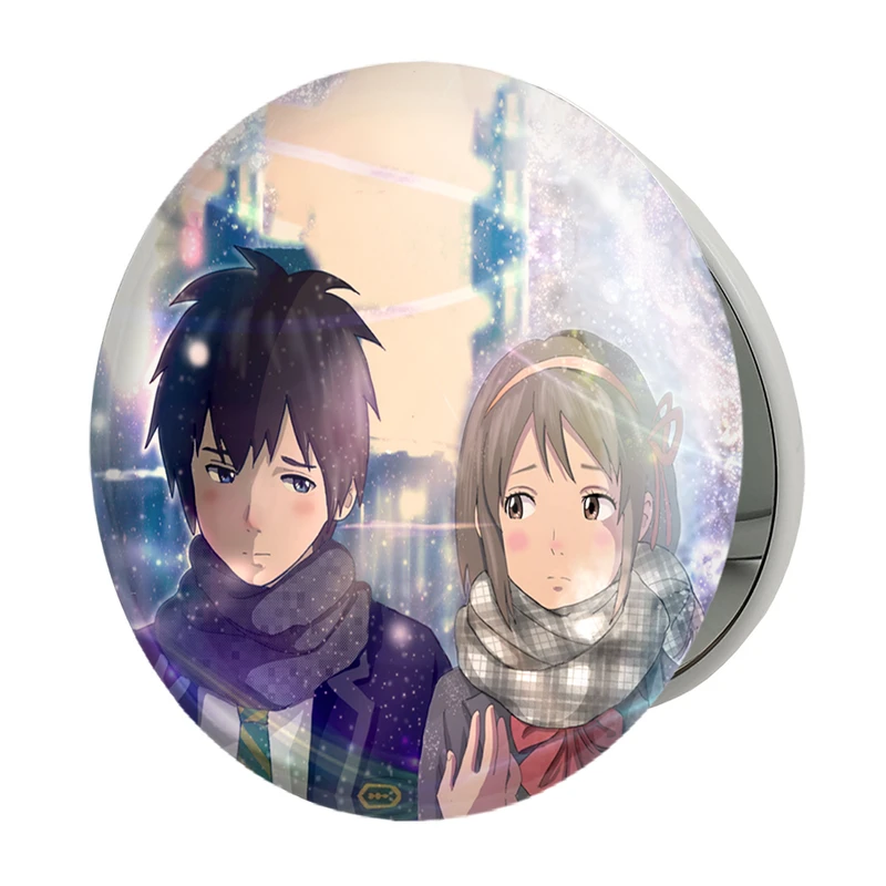 آینه جیبی خندالو طرح تاکی تاچیبانا و میتسویا میامیزو انیمه یورنیم Your Name مدل تاشو کد 16286 