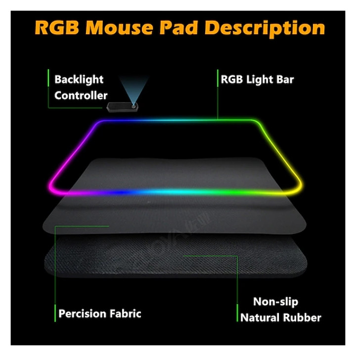 ماوس پد مخصوص بازی سنس مدل RGB 25×35