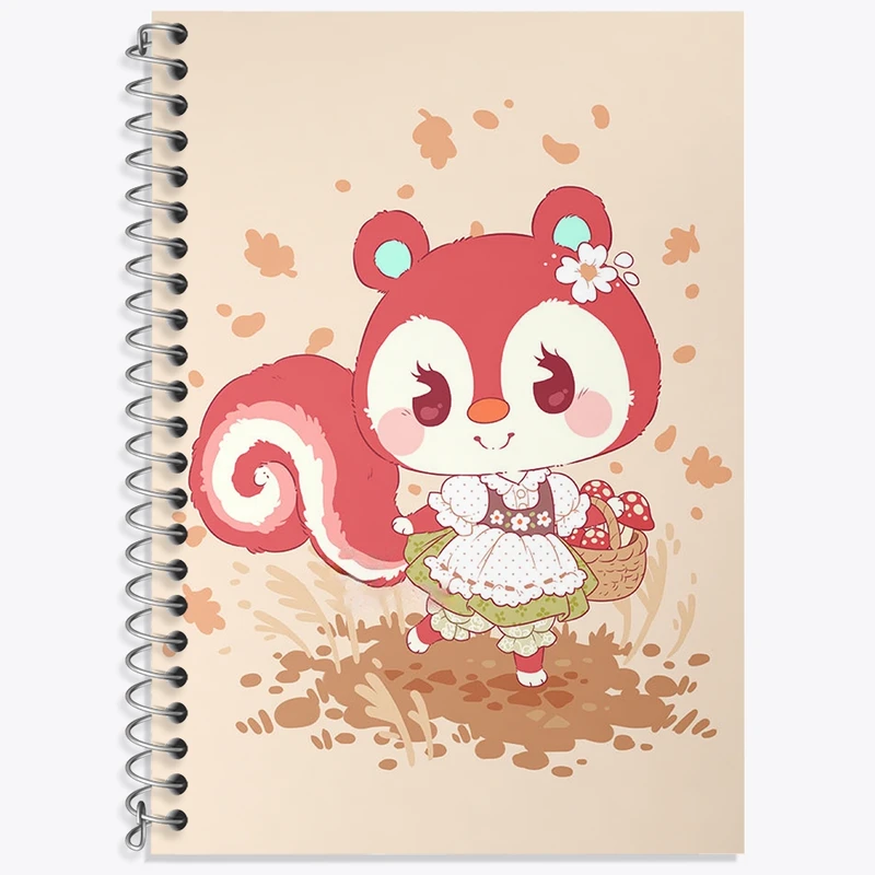 دفتر زبان 50 برگ خندالو مدل دو خط طرح بازی انیمال کراسینگ (Animal Crossing) کد 32646