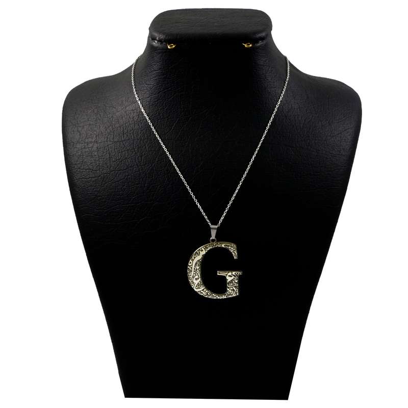 گردنبند نقره زنانه دلی جم طرح G کد D 669